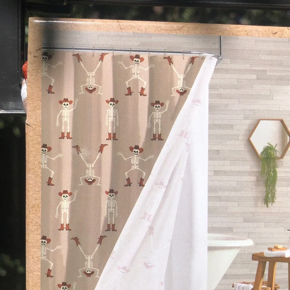 NWT Wrangler ‘Bones & Boots Shower Curtain Set
